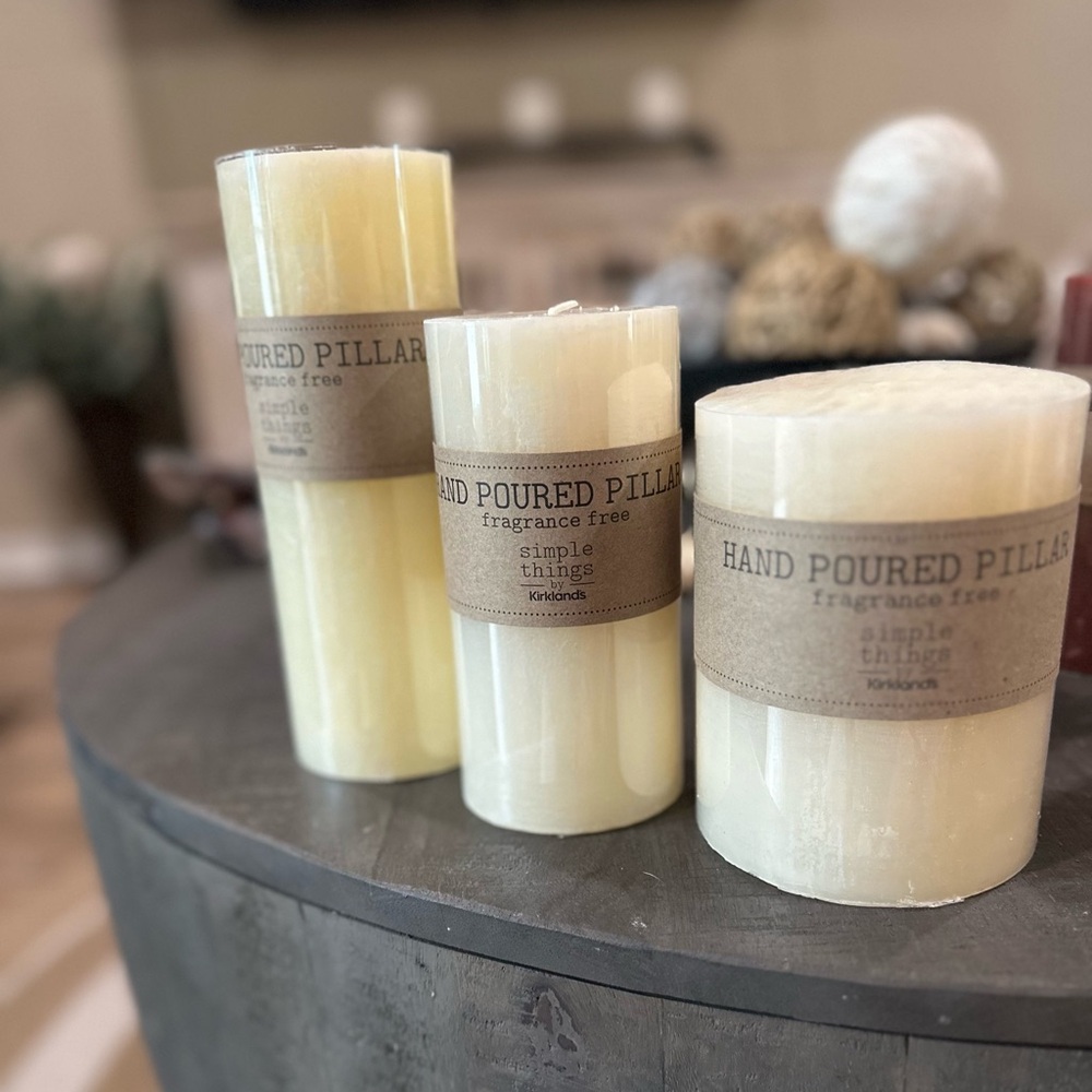 Cream Pillar Candle Set